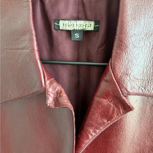 VINTAGE Rozae Nichols Maroon 100% Leather Jacket - SMALL - Picture 4 of 7